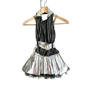 Weissman “Rockstar” silver foil dance costume